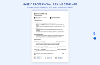Hybrid Professional Resume Template