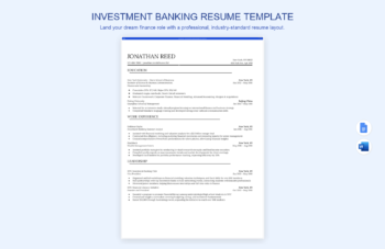 Investment Banking Resume Template
