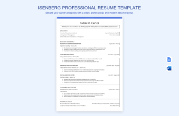 Isenberg Professional Resume Template