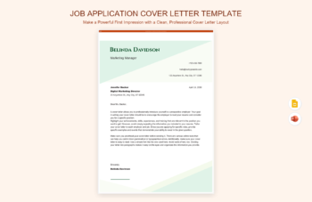 Job Application Cover Letter Template product preview thumbnail