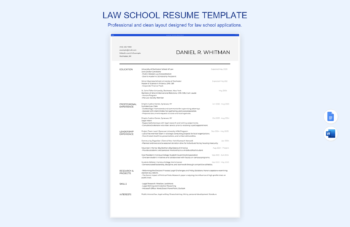 Law School Resume Template