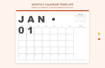 Monthly Calendar Template