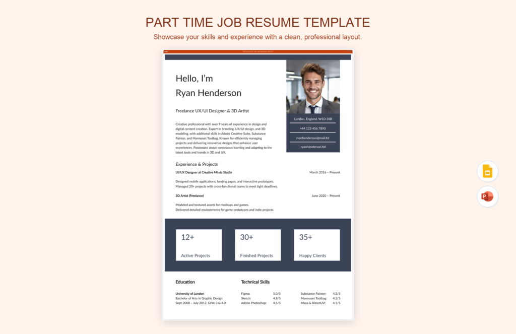 Part Time Job Resume Template