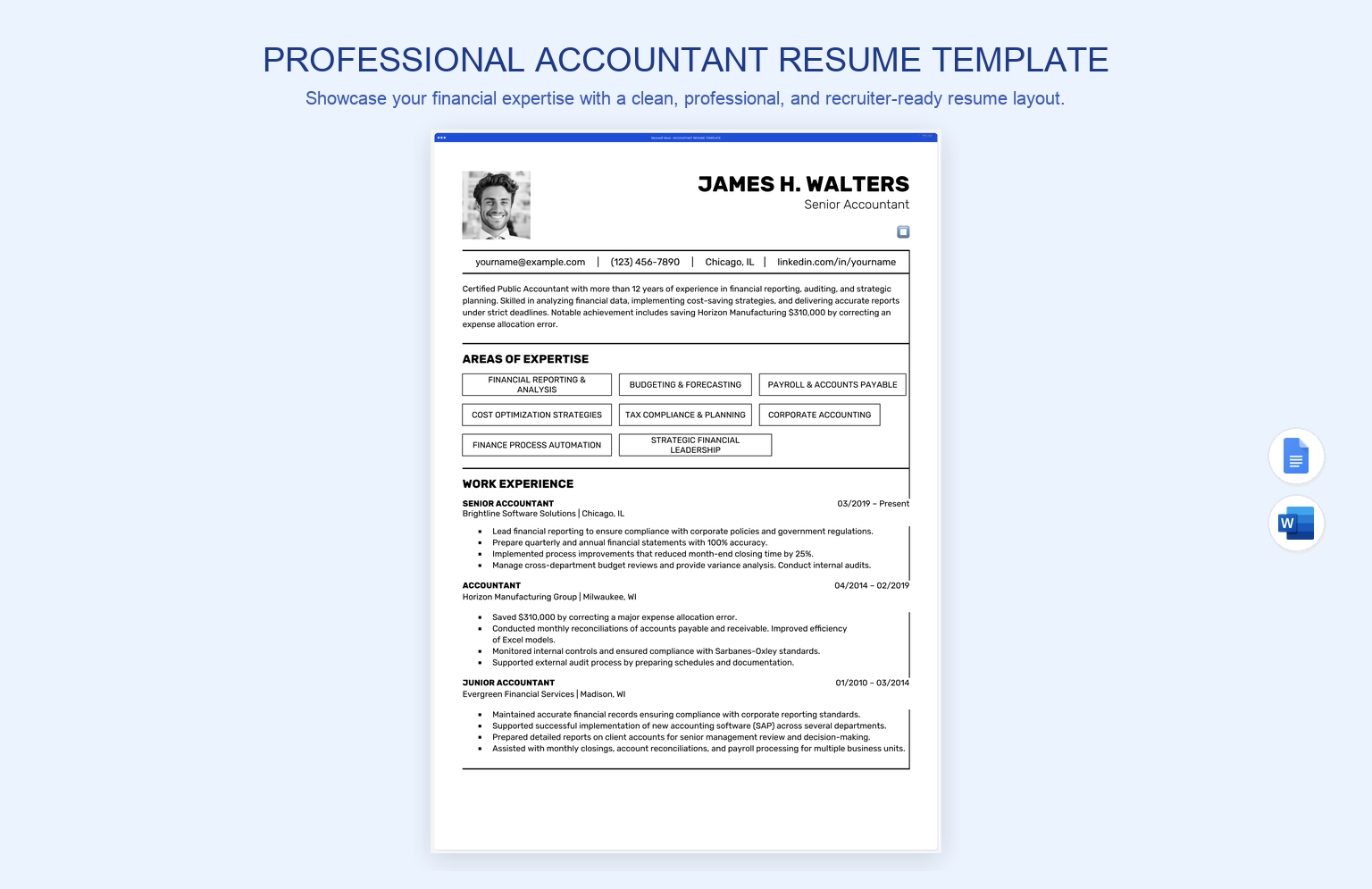 Professional Accountant Resume Template