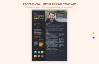 Professional Artist Resume Template