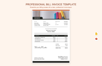 Professional Bill Invoice Template product preview thumbnail