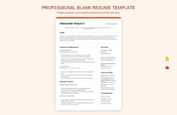 Professional Blank Resume Template
