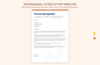 Professional Cover Letter Template product preview thumbnail