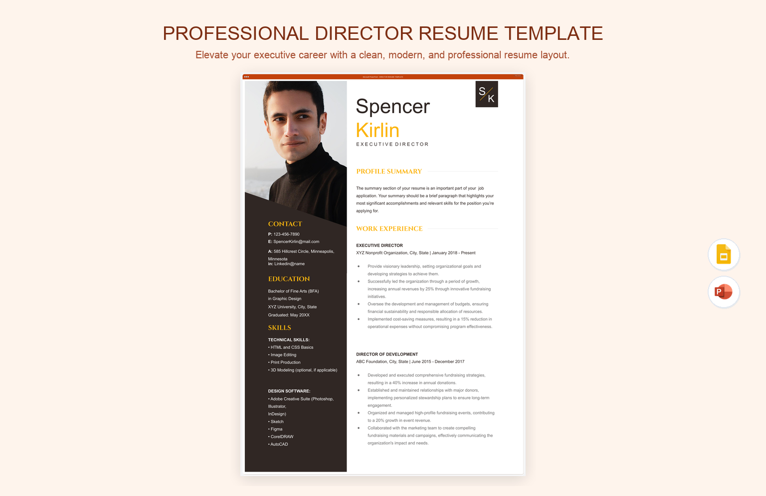 Professional Director Resume Template