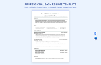 Professional Easy Resume Template