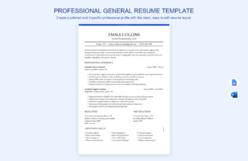 Professional General Resume Template
