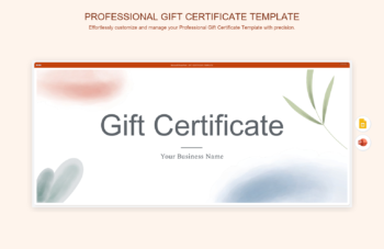 Professional Gift Certificate Template product preview thumbnail
