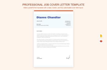 Professional Job Cover Letter Template product preview thumbnail