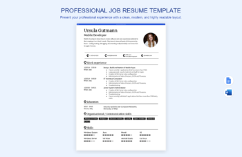 Professional Job Resume Template