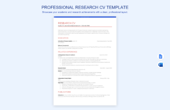 Professional Research CV Template