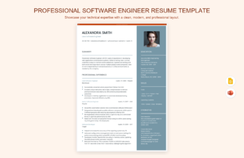 Professional Software Engineer Resume Template