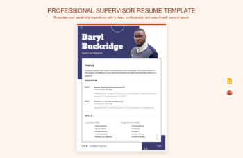Professional Supervisor Resume Template