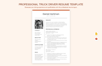 Professional Truck Driver Resume Template