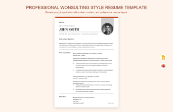 Professional Wonsulting Style Resume Template
