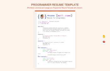 Programmer Resume Template