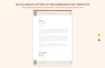 Scholarship Letter of Recommendation Template product preview thumbnail