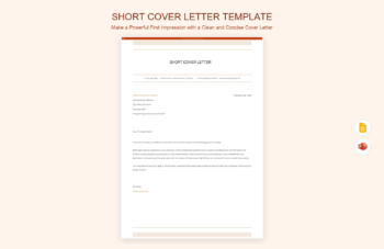 Short Cover Letter Template product preview thumbnail