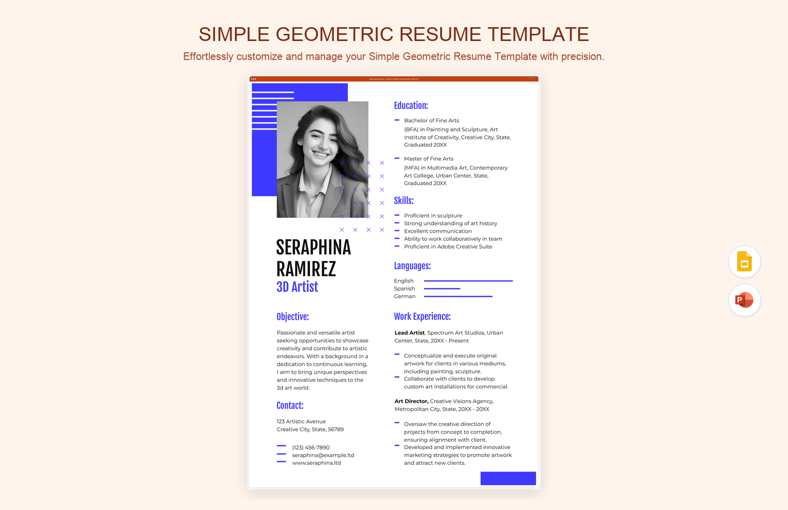 Simple Geometric Resume Template
