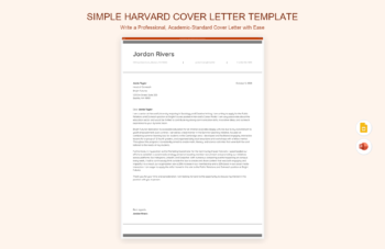 Simple Harvard Cover Letter Template product preview thumbnail