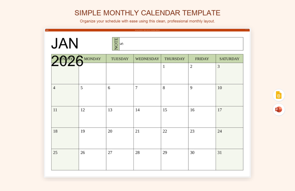 Preschool Simple Weekly Lesson Plan Template