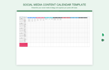 Social Media Content Calendar Template