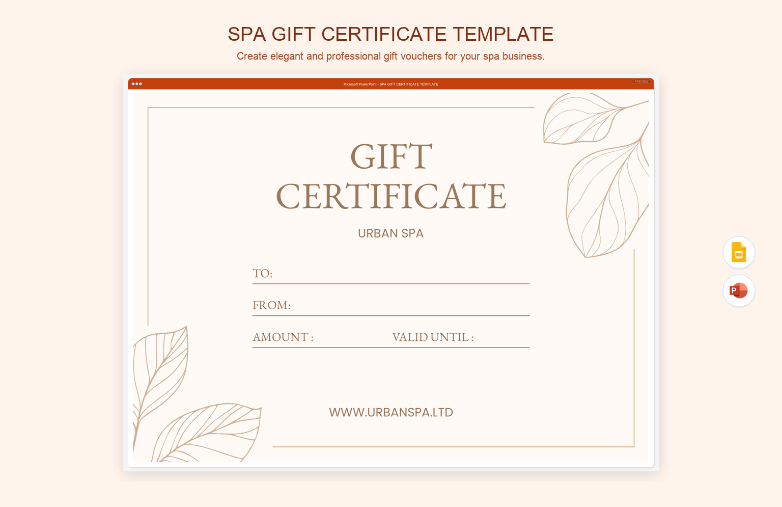 Spa Gift Certificate Template