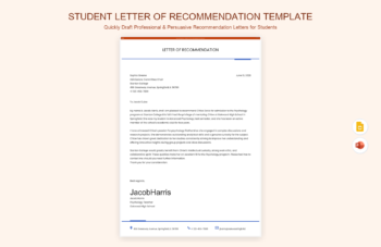 Student Letter of Recommendation Template product preview thumbnail