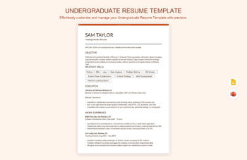 Undergraduate Resume Template
