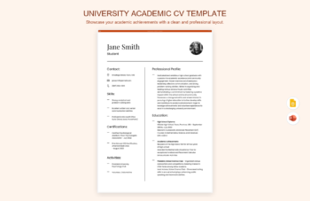 University Academic CV Template