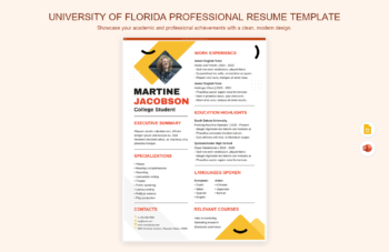 University of Florida Professional Resume Template