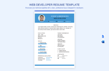 Web Developer Resume Template