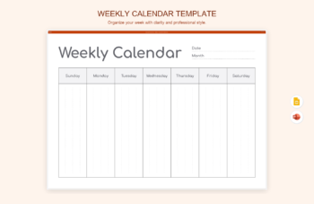 Weekly Calendar Template