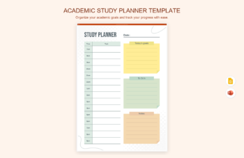 Academic Study Planner Template product preview thumbnail