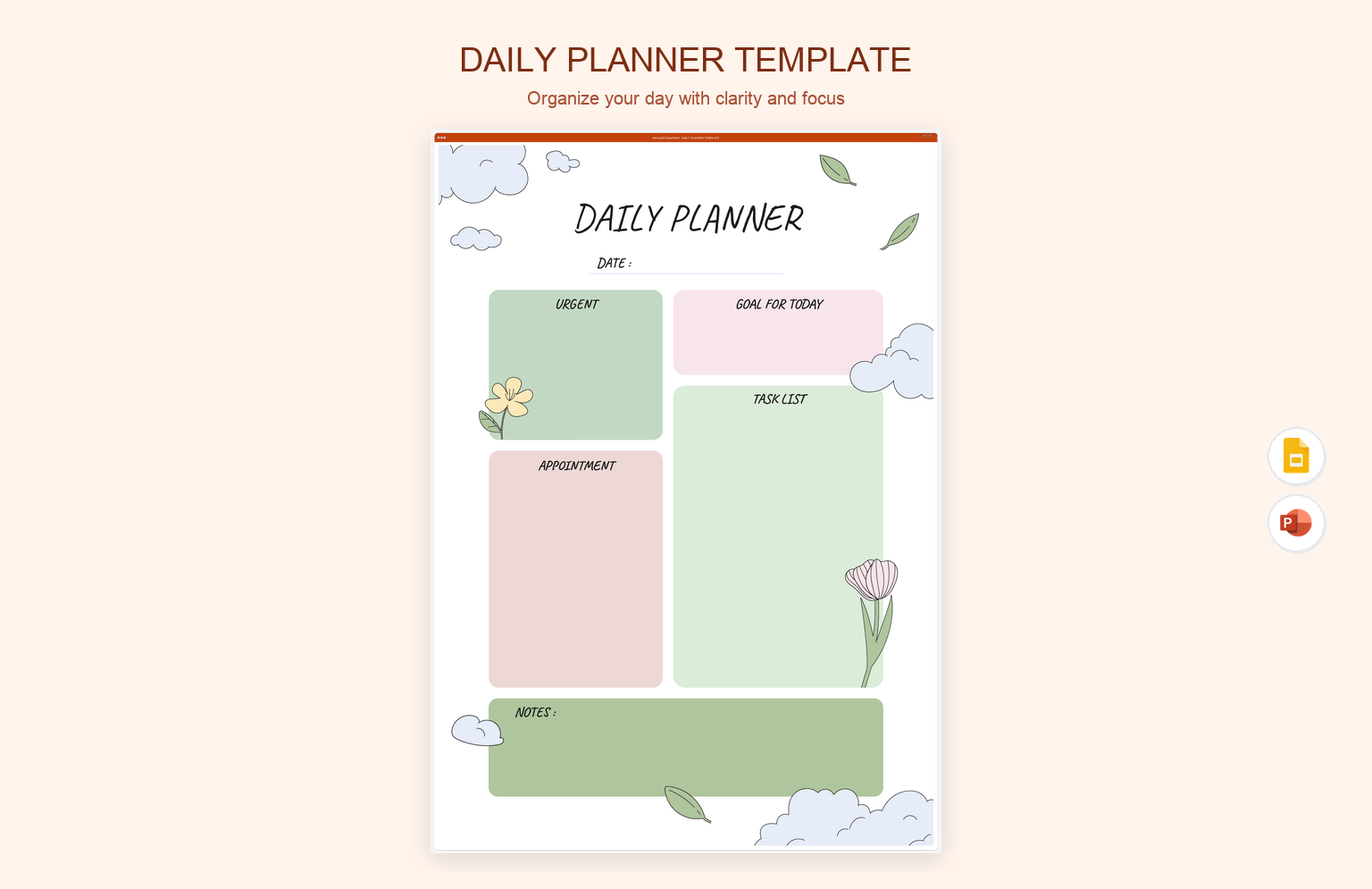 Daily Planner Template product preview thumbnail
