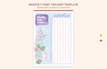 Monthly Habit Tracker Template product preview thumbnail