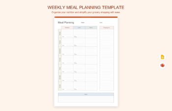 Weekly Meal Planning Template product preview thumbnail