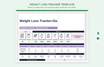 Weight Loss Tracker Template product preview thumbnail