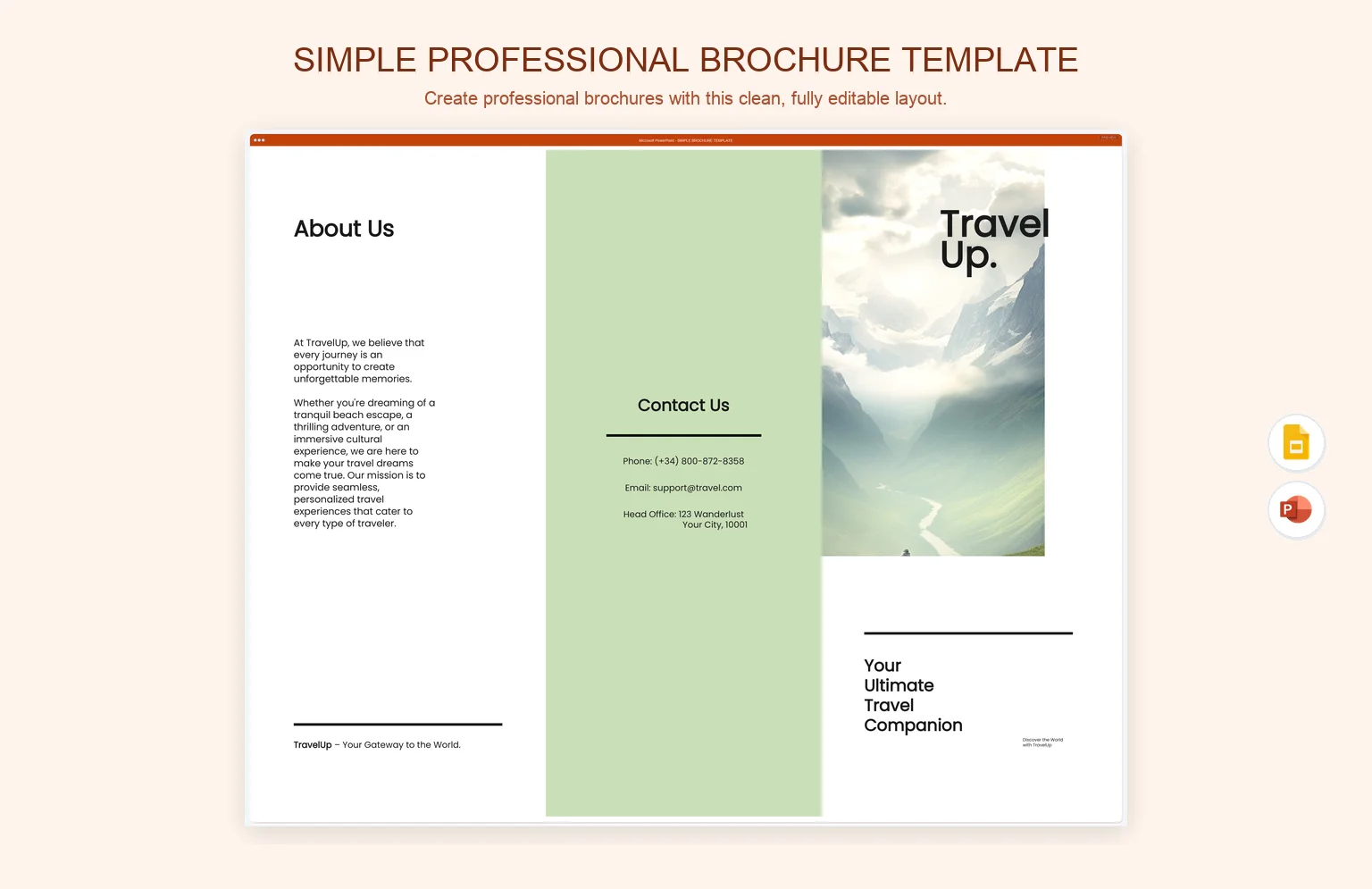 Simple Professional Brochure Template product preview thumbnail