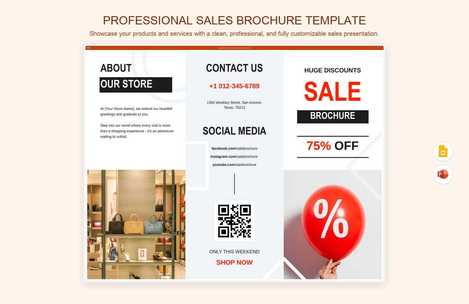 Professional Sales Brochure Template product preview thumbnail
