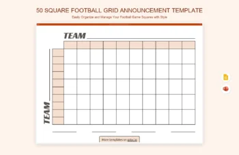 50 Square Football Grid Announcement Template product preview thumbnail