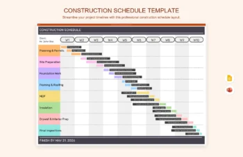 Construction Schedule Template product preview thumbnail