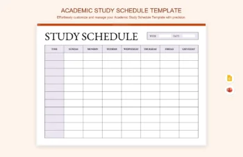 Academic Study Schedule Template product preview thumbnail