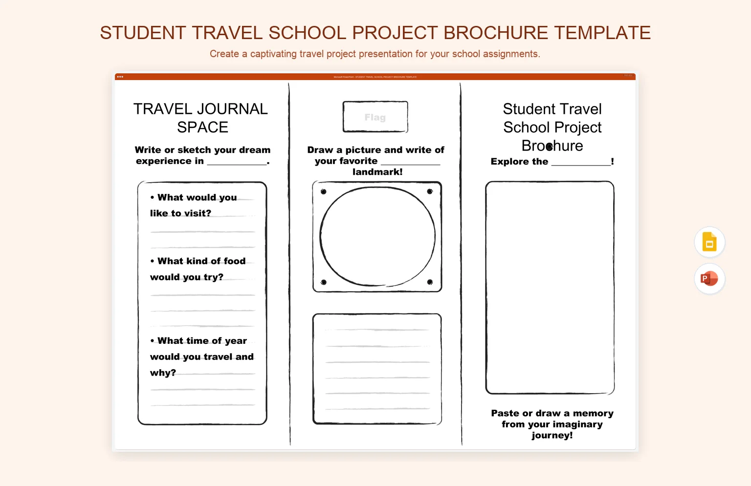 Student Travel School Project Brochure Template product preview thumbnail