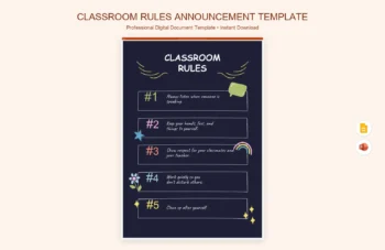 Classroom Rules Announcement Template product preview thumbnail