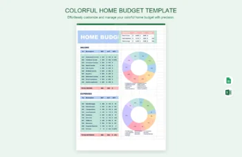 Colorful Home Budget Template product preview thumbnail